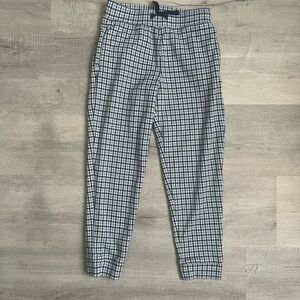 Janie and Jack Blue and White Houndstooth Joggers